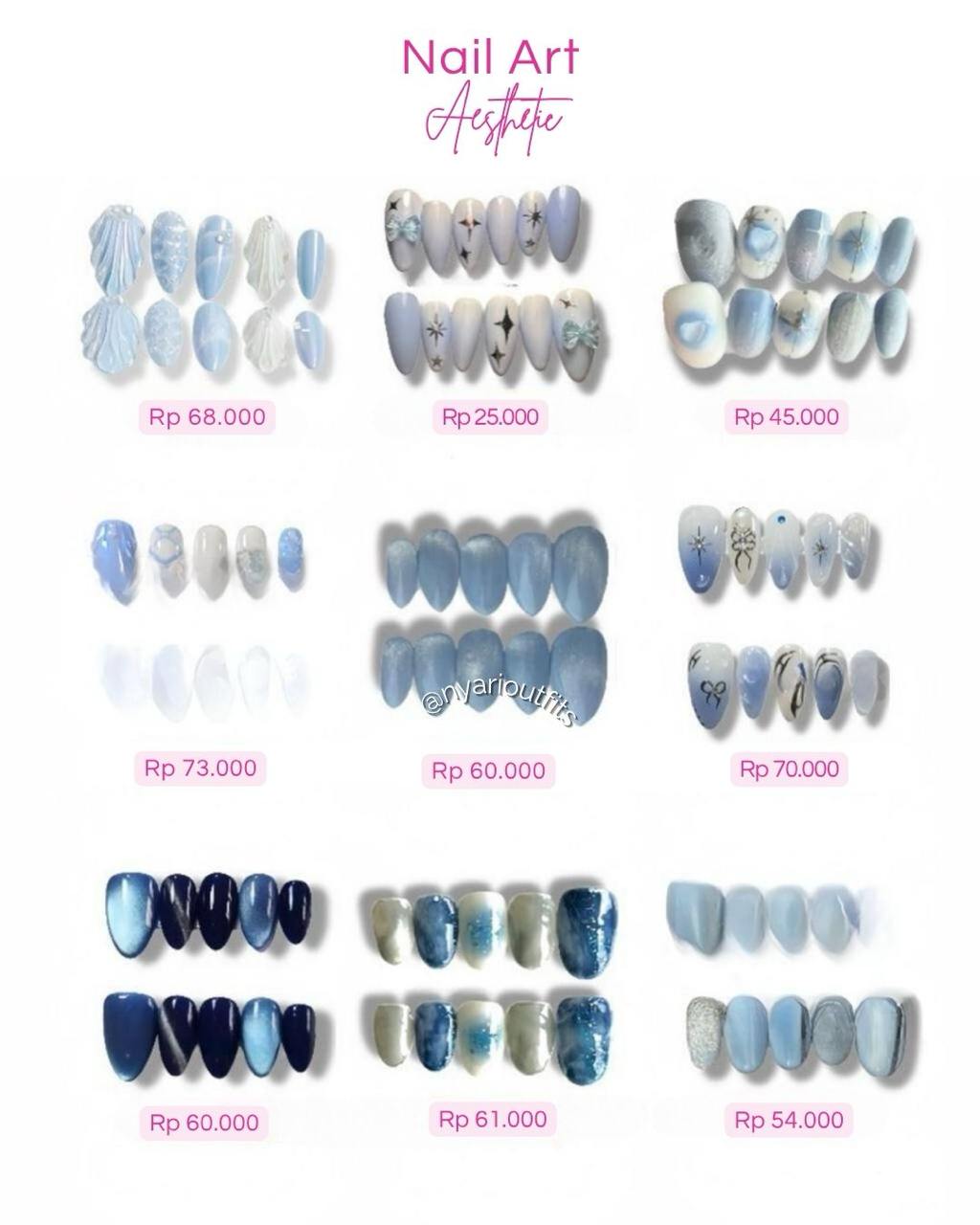 aksesoris - nail art biru