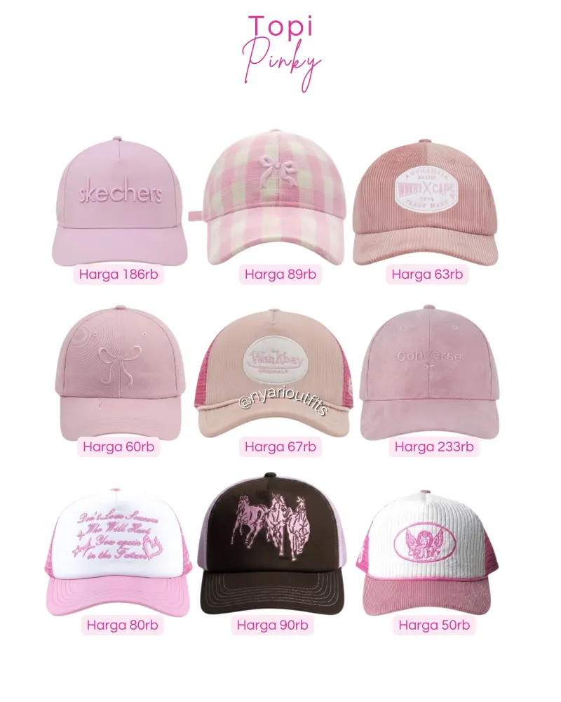 aksesoris - topi  pink