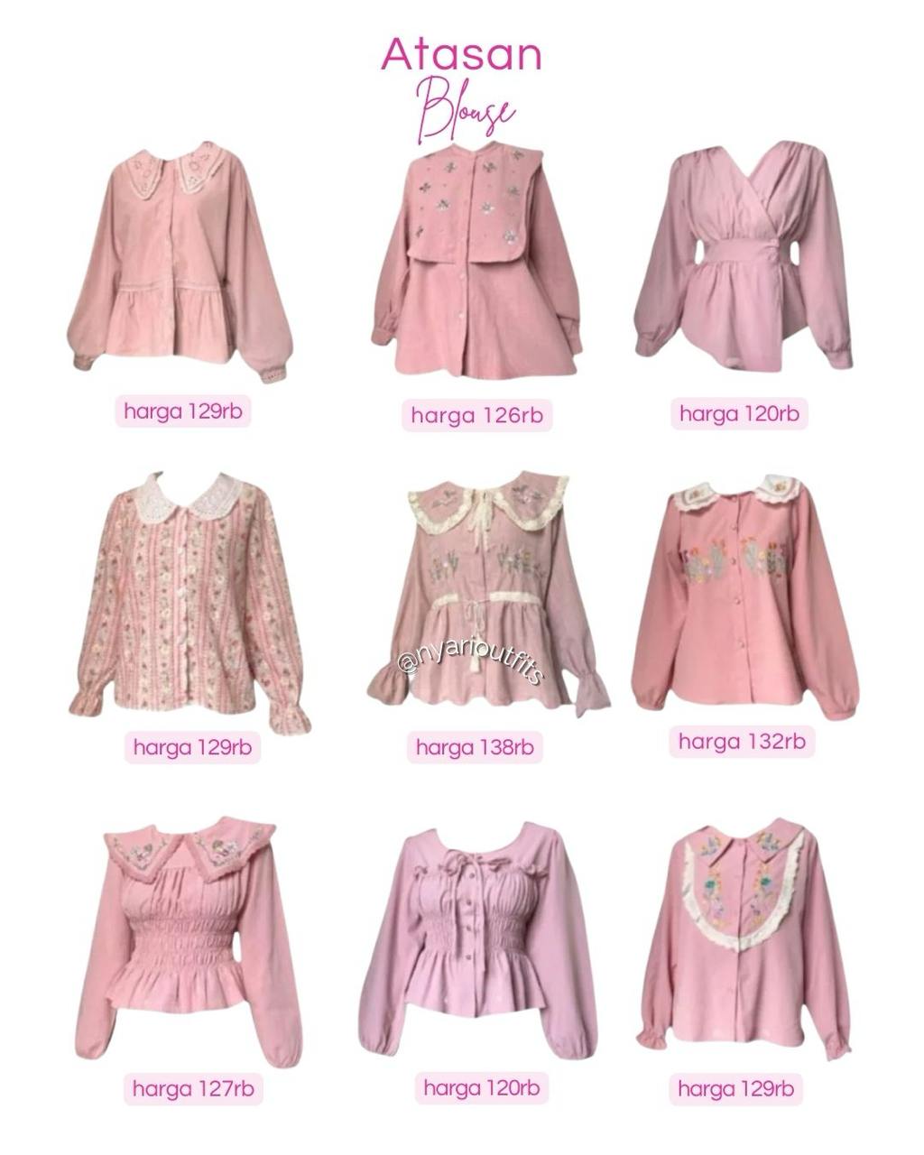 atasan - atasan blouse pink