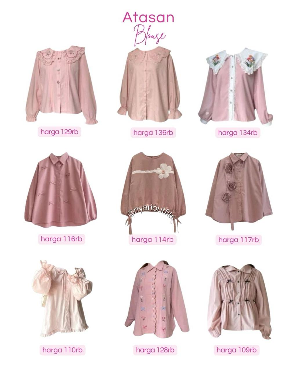 atasan - atasan blouse pink