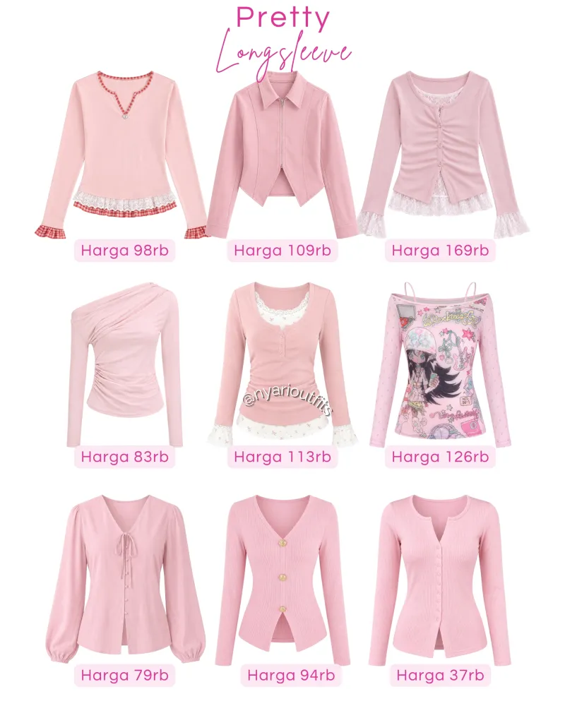 atasan - atasan lengan panjang pink