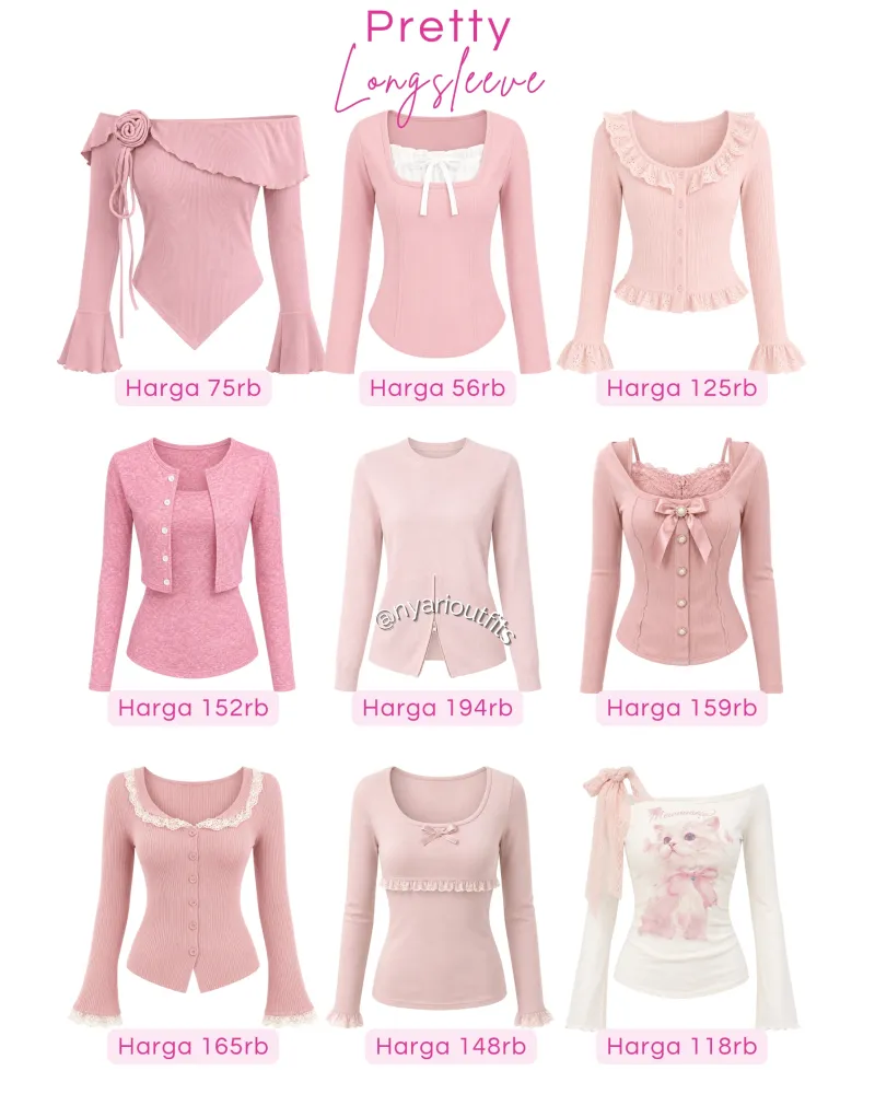 atasan - atasan lengan panjang pink