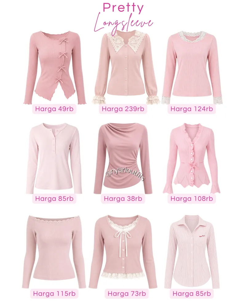 atasan - atasan lengan panjang pink