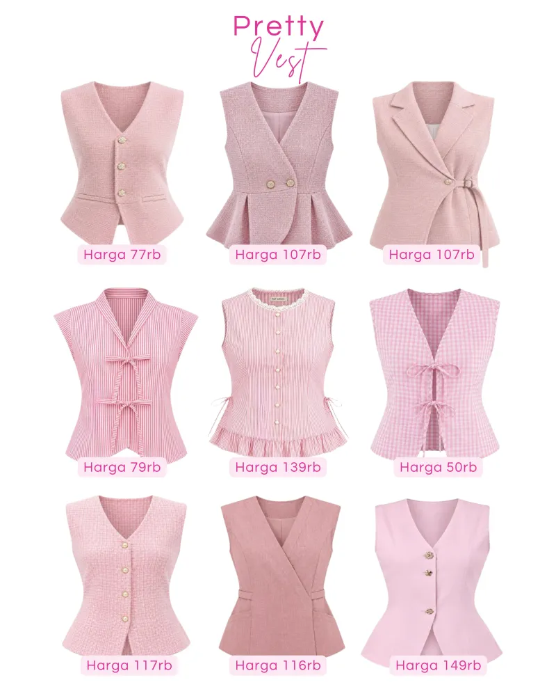 atasan - atasan vest pink