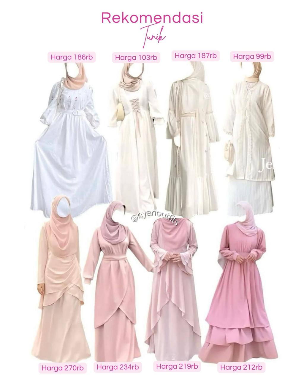 dress- dress pink putih cream