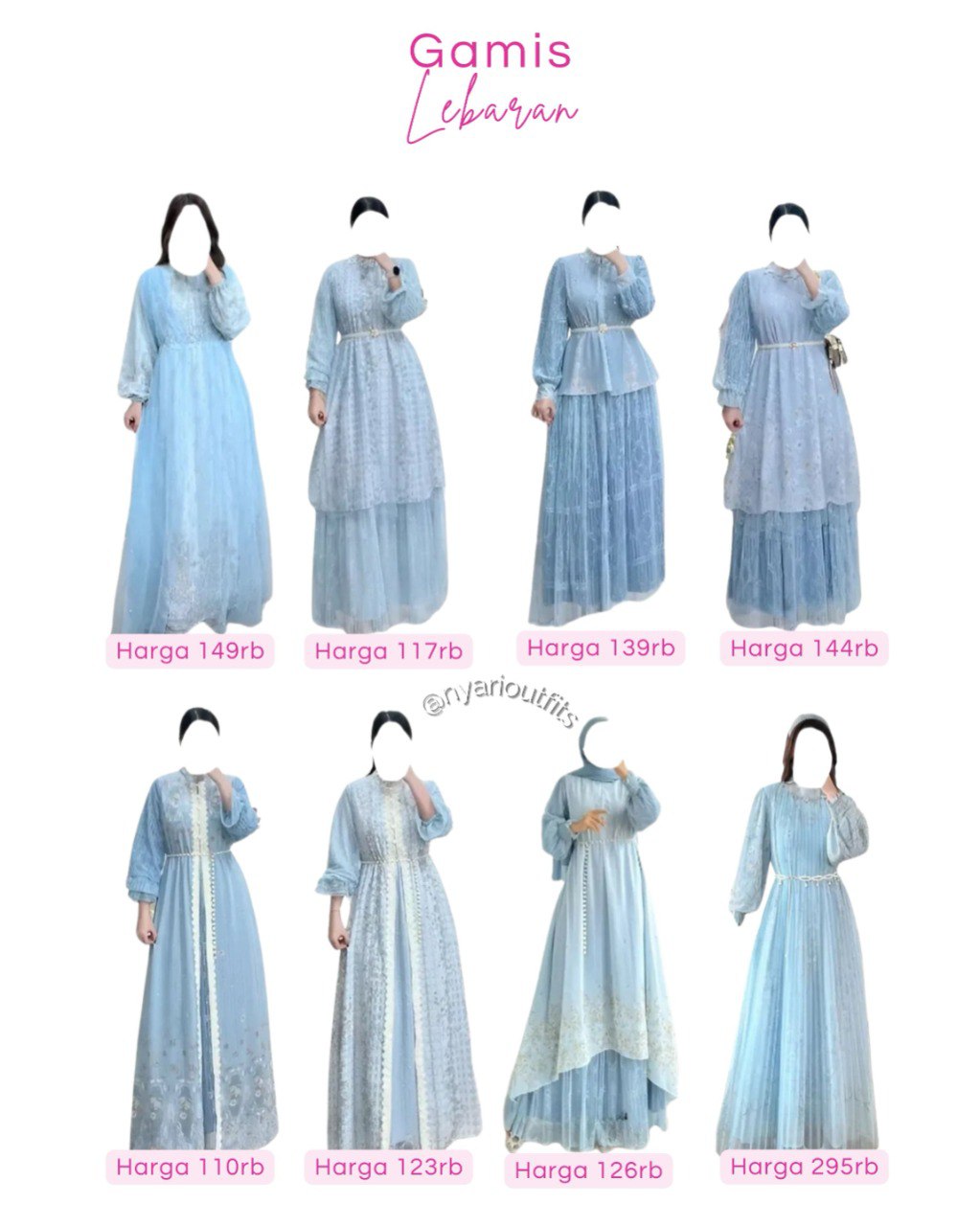 gamis lebaran - biru