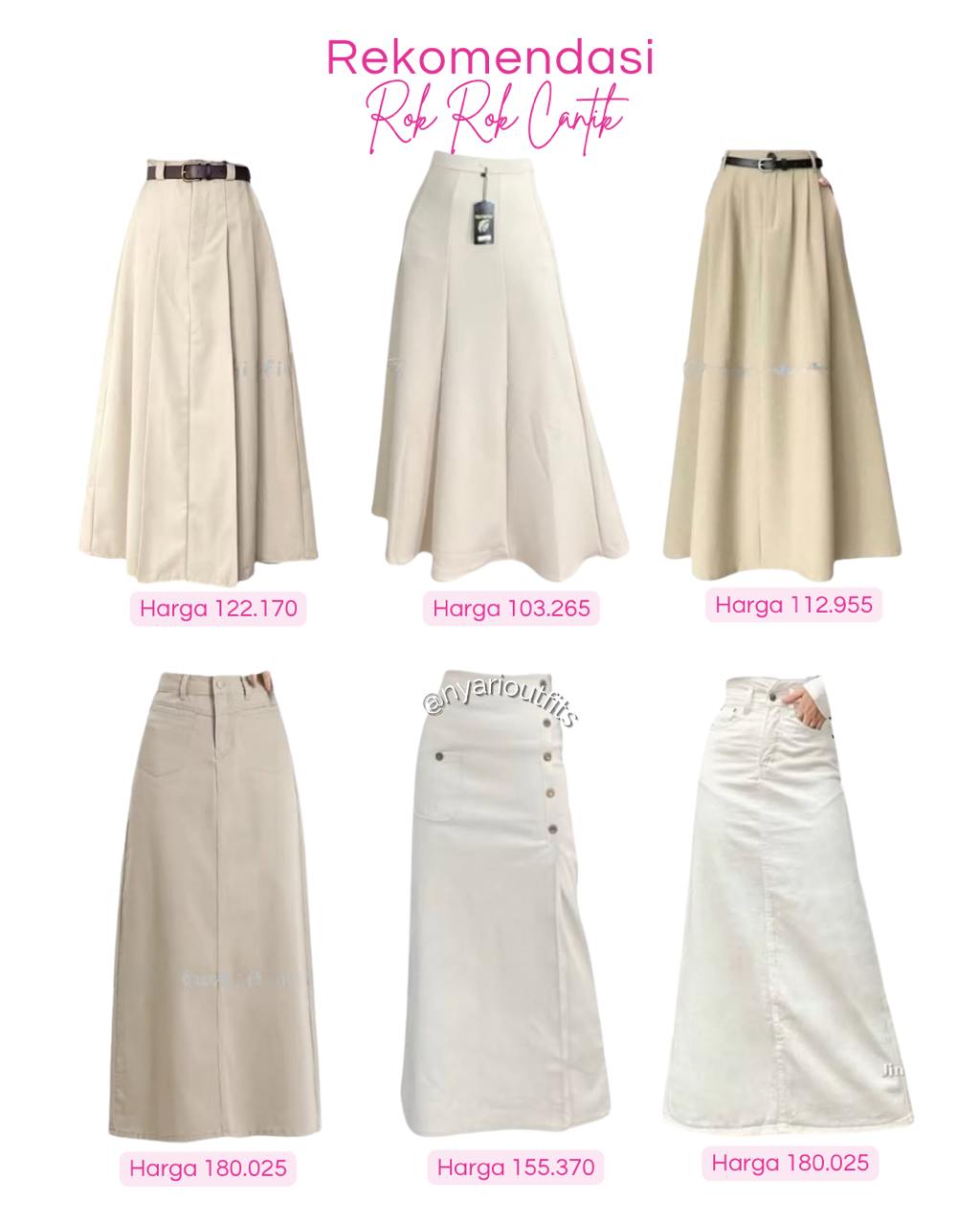 rok - rok cream putih
