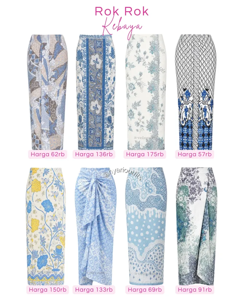 rok - rok kebaya batik biru
