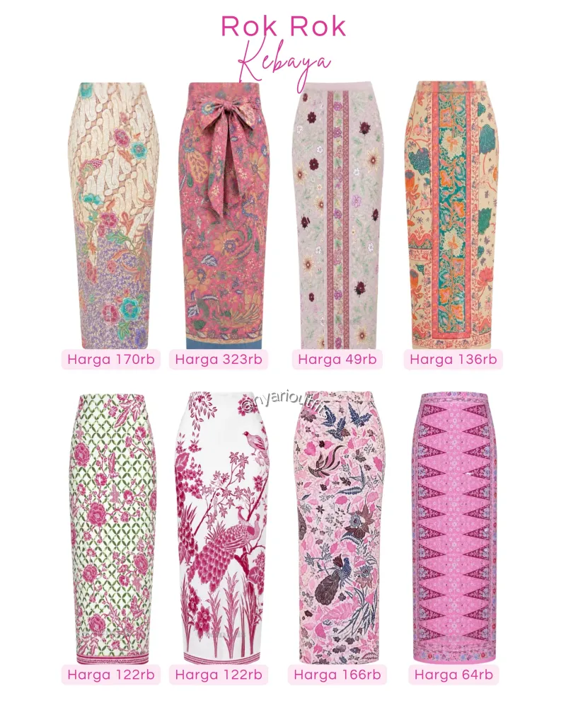 rok - rok kebaya batik pink