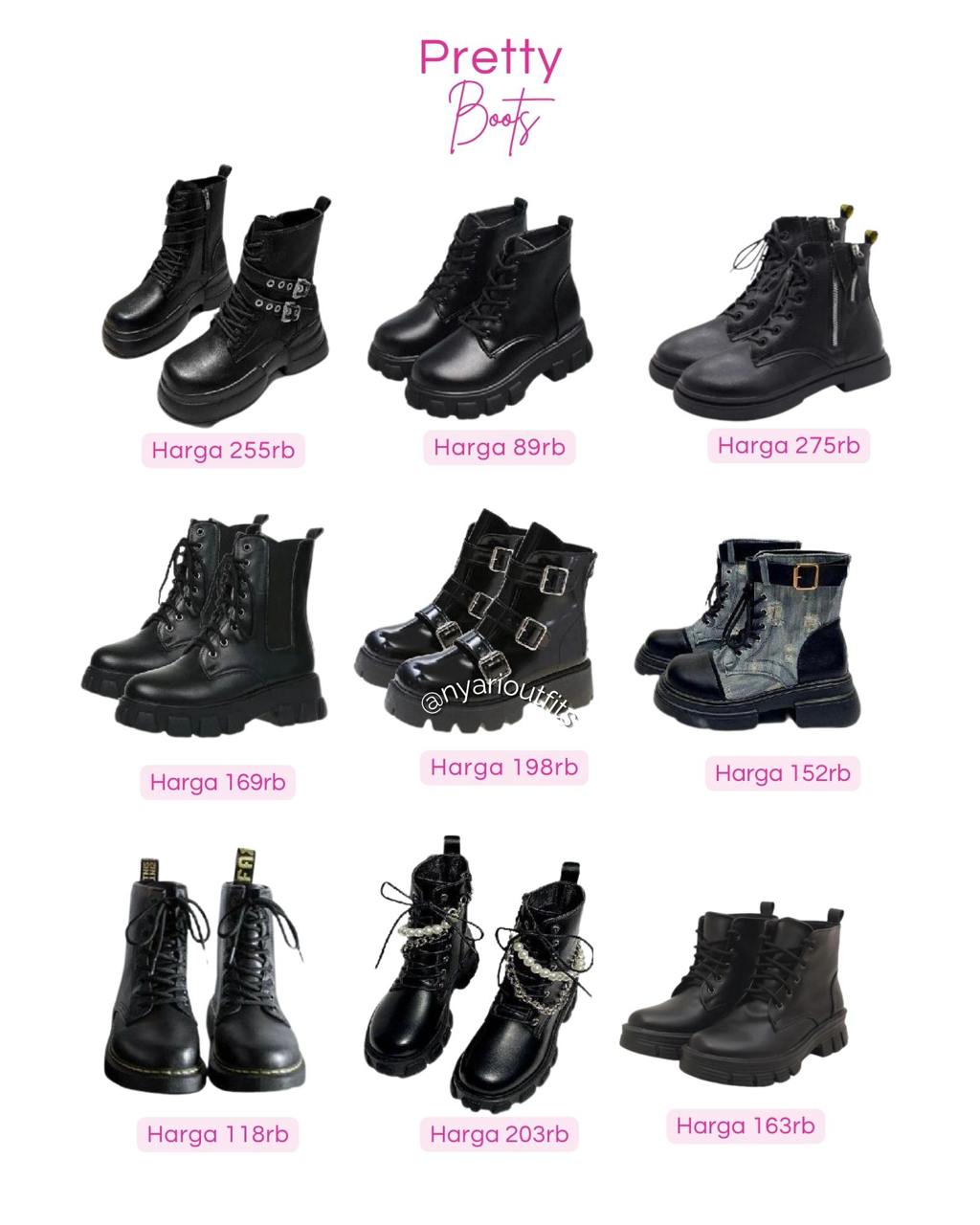 sepatu - sepatu boots hitam