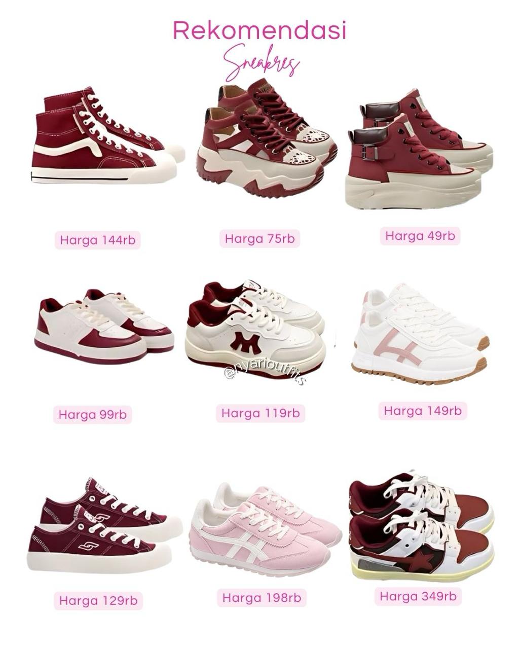 sepatu - sepatu sneakers merah