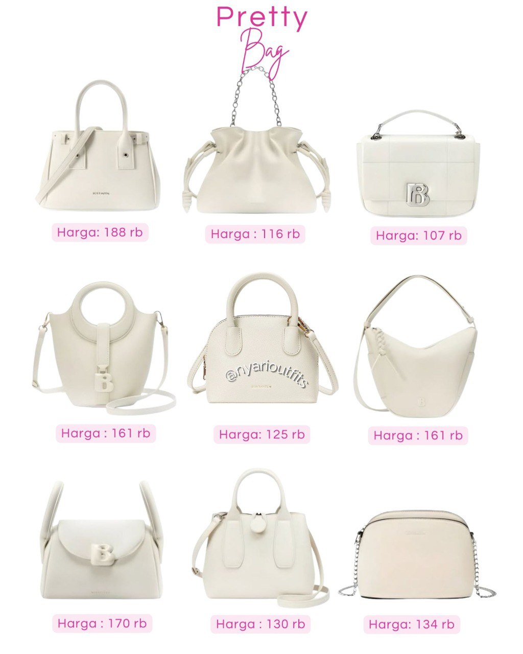tas putih cream